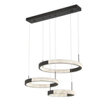 Vanity Art 3-Light Statement Tiered Integrated LED Black Chandelier