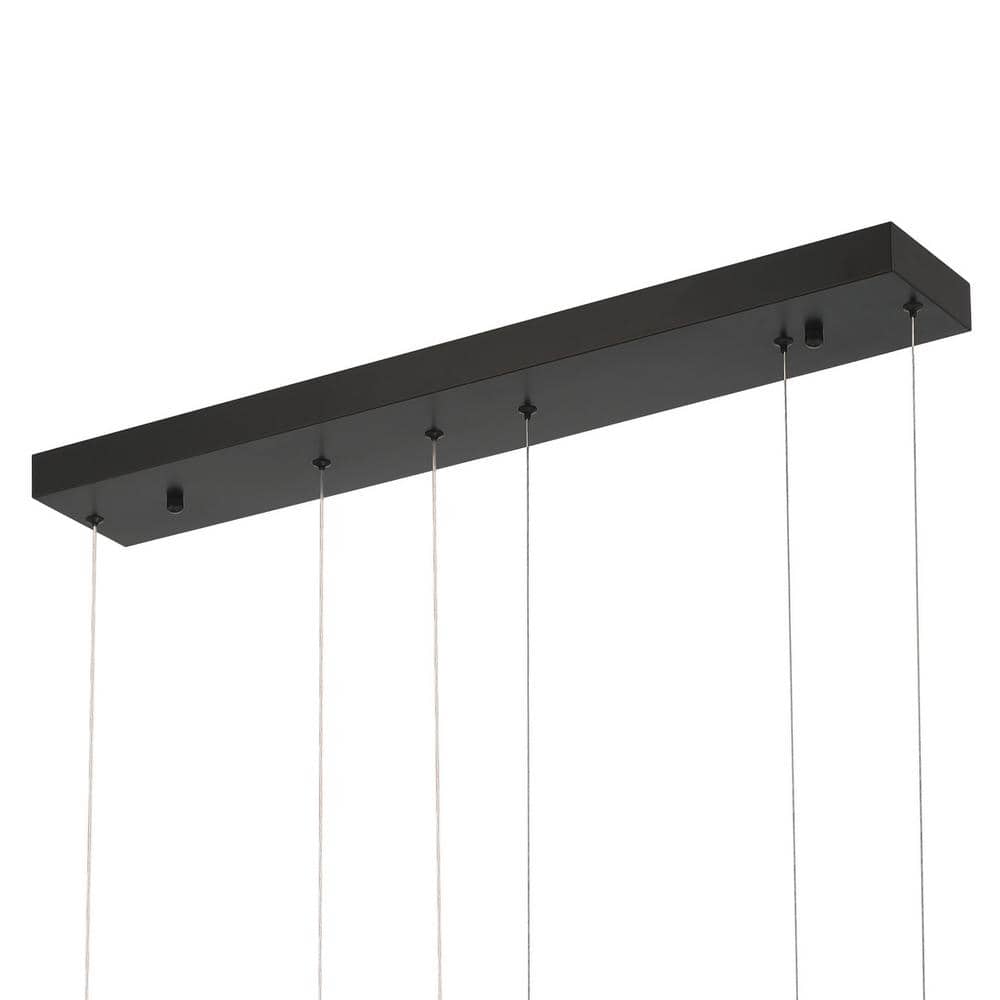 Vanity Art 3-Light Statement Tiered Integrated LED Black Chandelier
