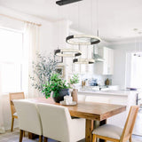 Vanity Art 3-Light Statement Tiered Integrated LED Black Chandelier