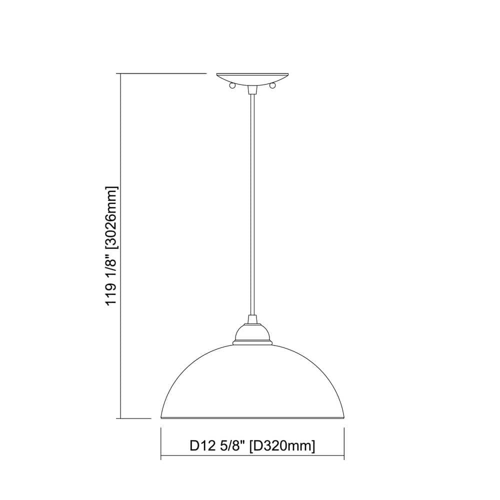 Vanity Art 1-Light Pendant in Black with Etched Glass