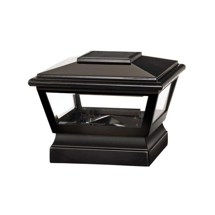Veranda 5 in. x 5 in. Black Vinyl Solar Light Post Cap with Black Base