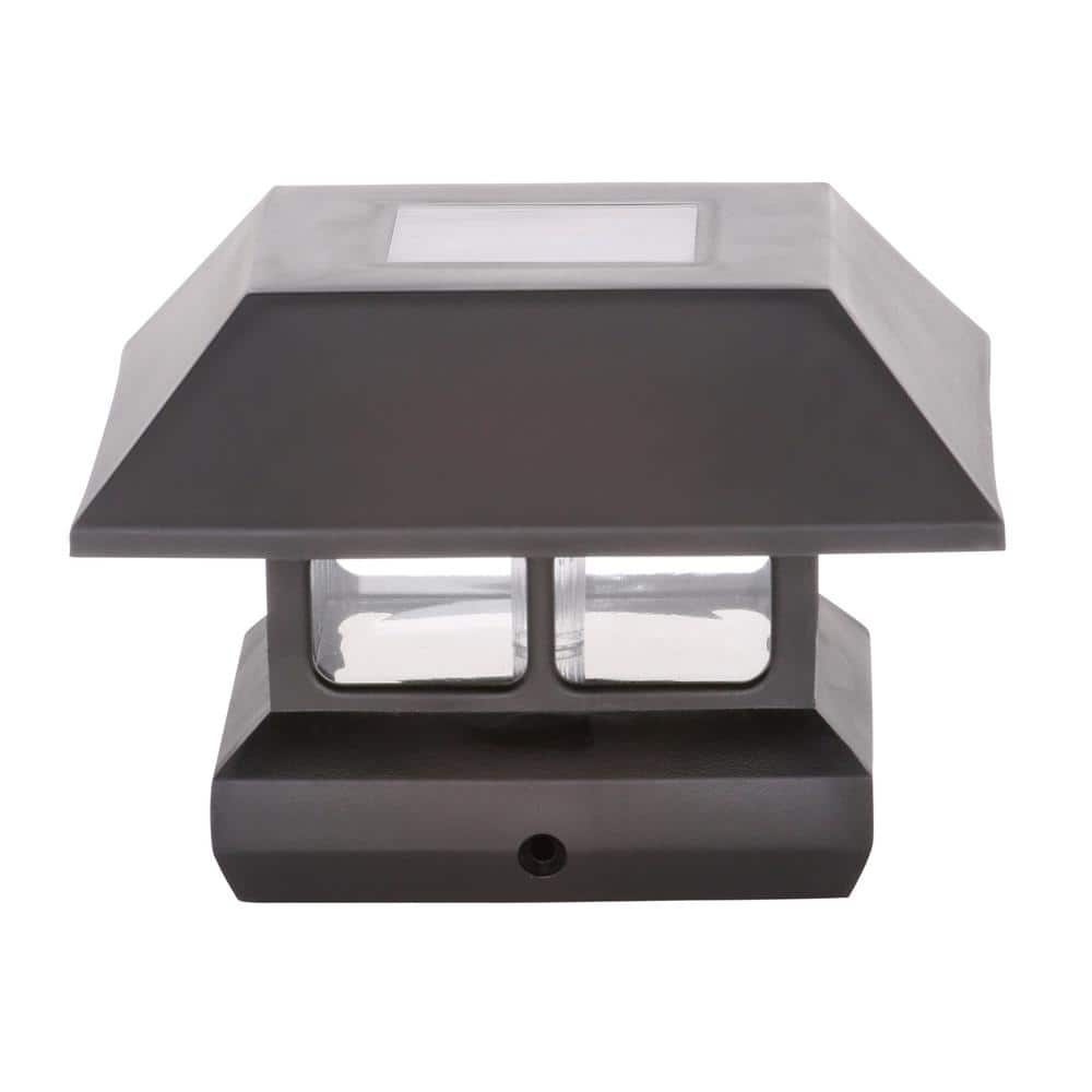 Veranda 4 in. x 4 in. (3.5 x 3.5 Post Size) 7 Lumens Black Plastic Solar Post Cap