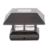 Veranda 4 in. x 4 in. (3.5 x 3.5 Post Size) 7 Lumens Black Plastic Solar Post Cap