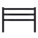 Veranda Black Vinyl 3-Rail Ranch Corner Post - 5 in. x 5 in. x 7 ft.