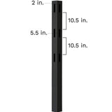 Veranda Black Vinyl 3-Rail Ranch Corner Post - 5 in. x 5 in. x 7 ft.