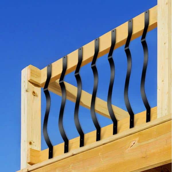 VEVOR 32.25 in. x 1 in. Deck Balusters Staircase Baluster Aluminum Alloy Staircase Baluster Wave Arc Baluster (61-Pack)