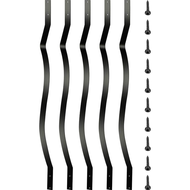 VEVOR 32.25 in. x 1 in. Deck Balusters Staircase Baluster Aluminum Alloy Staircase Baluster Wave Arc Baluster (61-Pack)