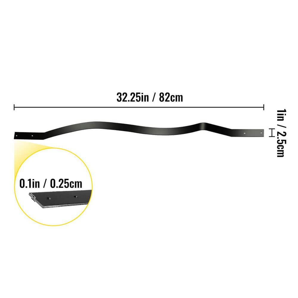VEVOR 32.25 in. x 1 in. Deck Balusters Staircase Baluster Aluminum Alloy Staircase Baluster Wave Arc Baluster (61-Pack)
