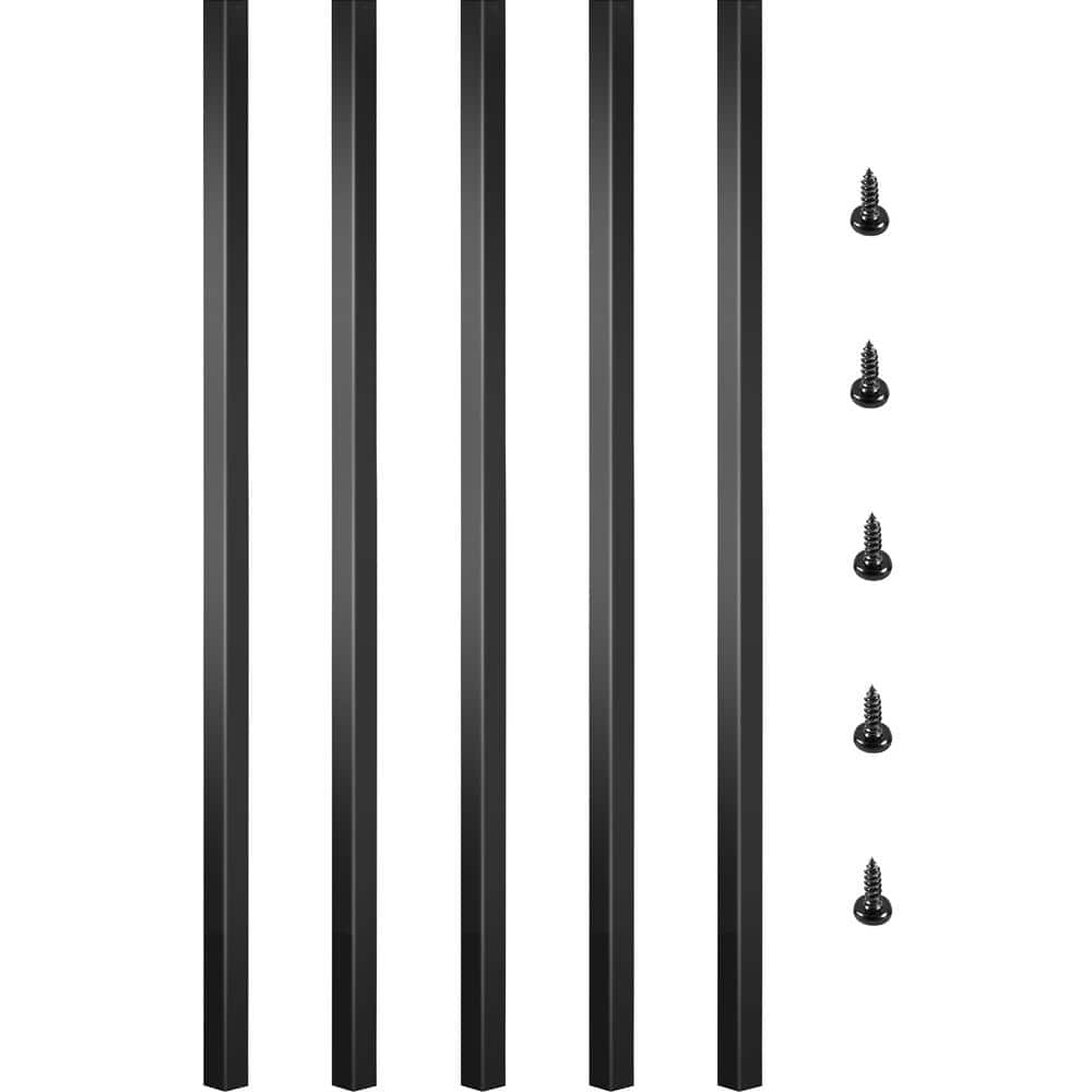 VEVOR 32 in. x 0.8 in. Deck Balusters Staircase Baluster Aluminum Alloy Deck Railing Square Baluster for Outdoor (101-Pack)