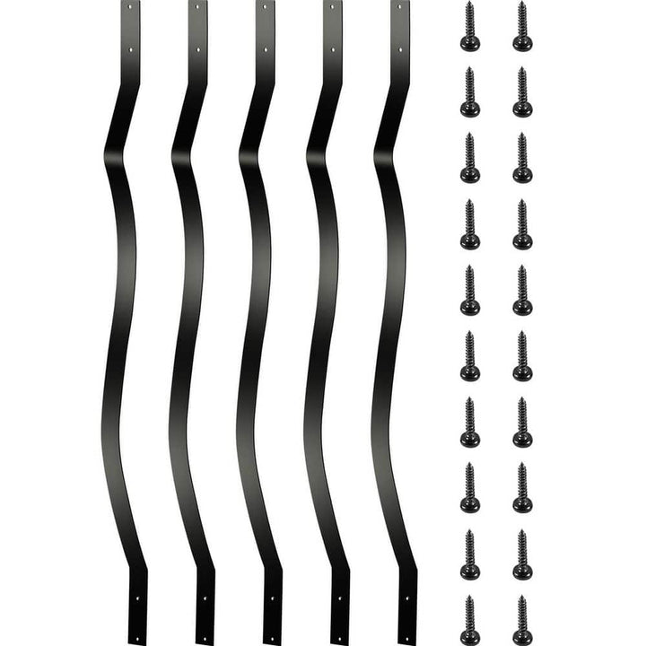 VEVOR 32.25 in. x 1 in. Deck Balusters Staircase Baluster Staircase Iron Baluster Wave Arc Baluster for Outdoor (51-Pack)