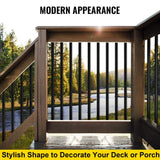 VEVOR 44 in. x 0.5 in. Deck Balusters Staircase Baluster Black Iron Deck Railing Square Baluster for Outdoor (16-Pack)