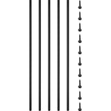 VEVOR 44 in. x 0.5 in. Deck Balusters Staircase Baluster Black Iron Deck Railing Square Baluster for Outdoor (16-Pack)