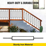 VEVOR 44 in. x 0.5 in. Deck Balusters Metal Deck Spindles Iron Staircase Baluster Black Baluster for Outdoor (10-Pack)