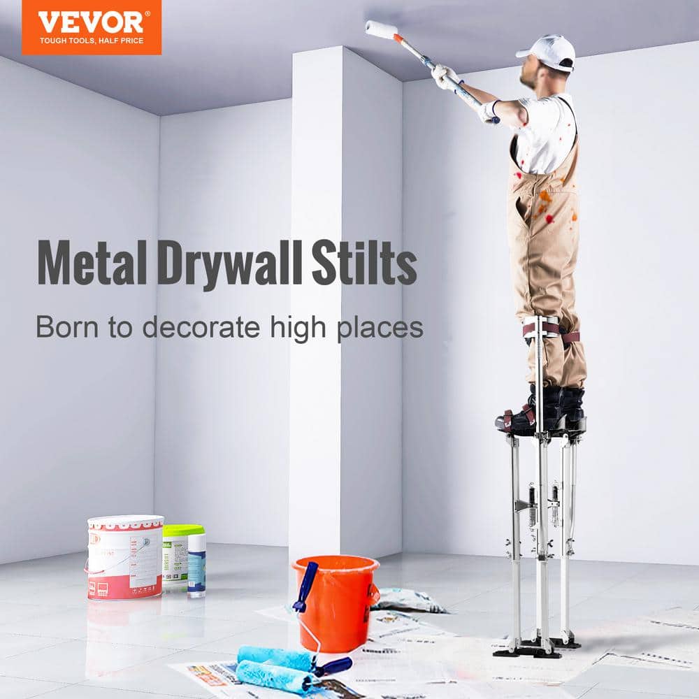 VEVOR Drywall Stilts 36 in. - 50 in. Adjustable Aluminum Tool Stilts Durable and Non-slip Work Stilts