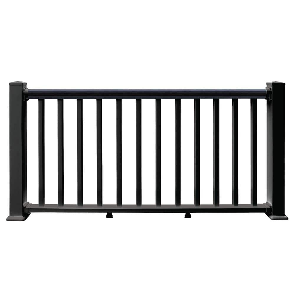 SIXTH AVENUE Black Vinyl Rail Fence Panel 6 ft. x 3 ft.