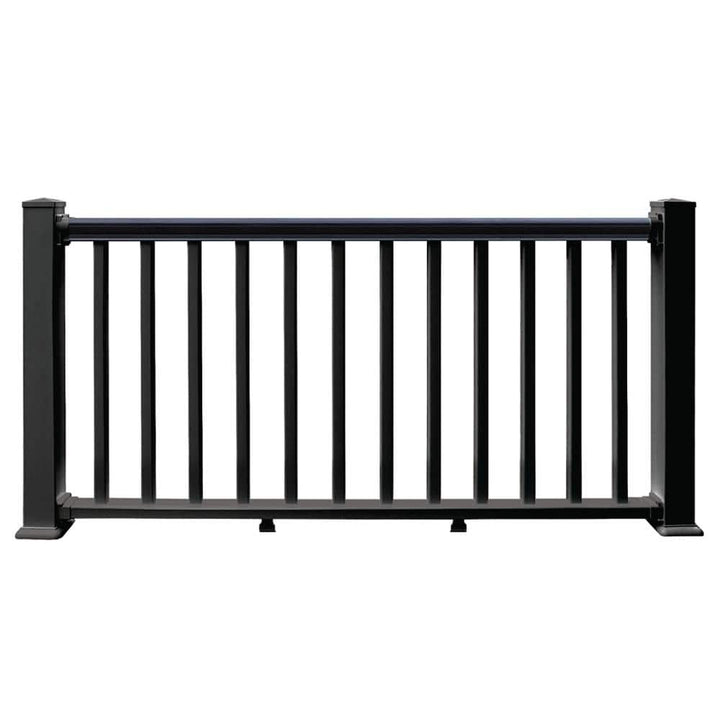 SIXTH AVENUE Black Vinyl Rail Fence Panel 6 ft. x 3 ft.