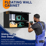 Black 31.5 in. W x 21.6 in. H x 15.7 in. D Steel Garage Wall Cabinet with 2 Shelves Tool Cabinet for Basement Warehouse