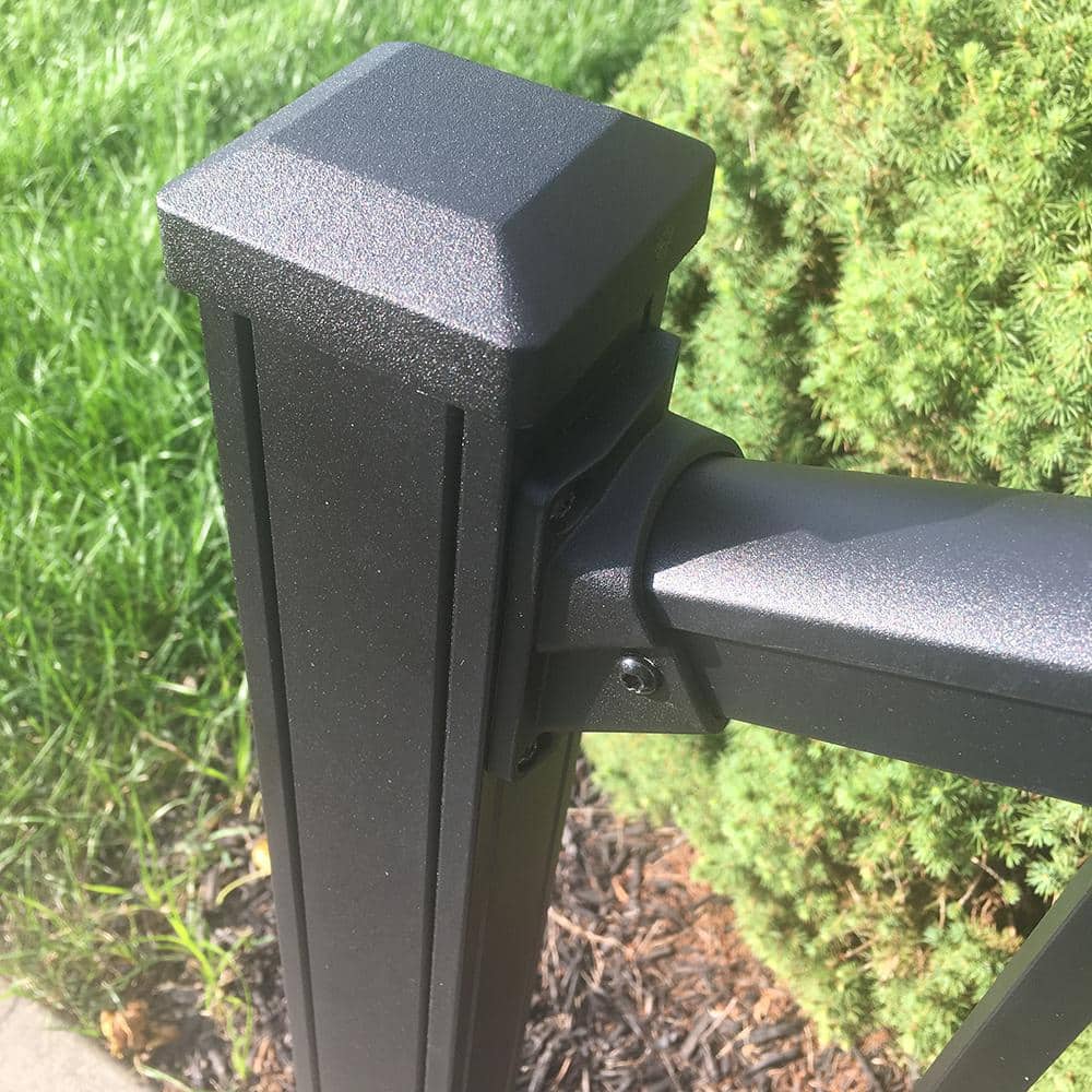 Weatherables Stanford 2.5 in. x 2.5 in. x 38 in. Textured Black Aluminum Post Kit
