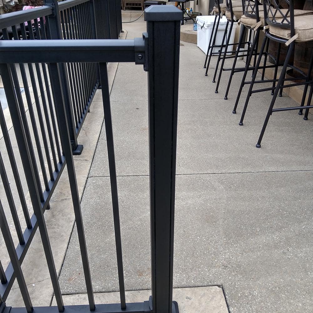 Weatherables Stanford 2.5 in. x 2.5 in. x 38 in. Textured Black Aluminum Post Kit