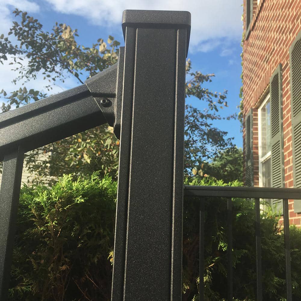 Weatherables Stanford 2.5 in. x 2.5 in. x 38 in. Textured Black Aluminum Post Kit