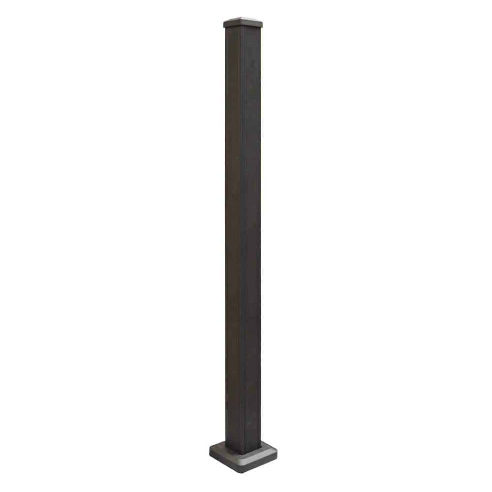 Weatherables Stanford 2.5 in. x 2.5 in. x 44 in. Textured Black Aluminum Post Kit