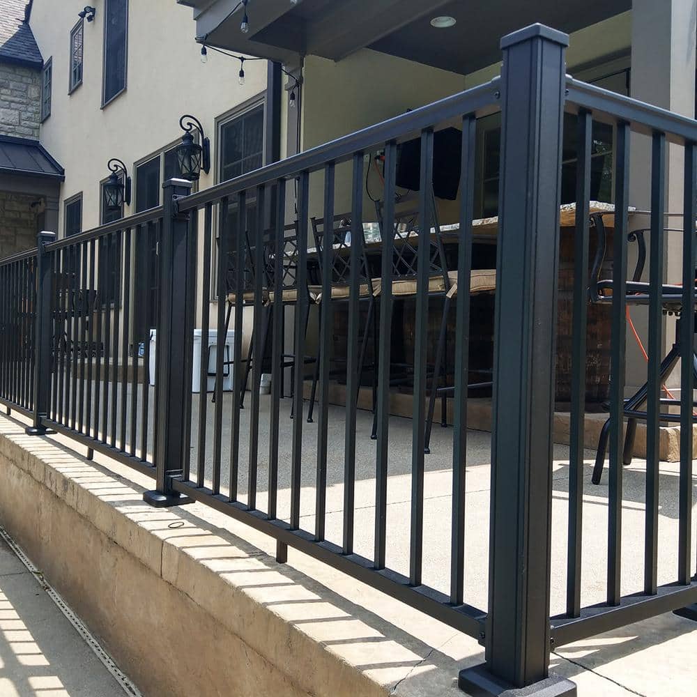Weatherables Stanford 2.5 in. x 2.5 in. x 44 in. Textured Black Aluminum Post Kit
