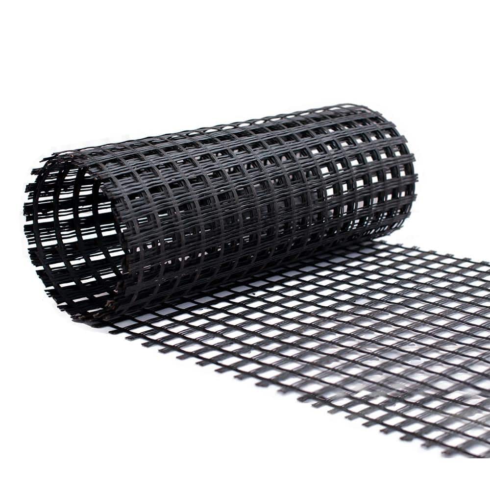 Wellco 3.9 ft. x 164 ft. x 0.2 in. 80KN Biaxial Geogrid Black Fiberglass Paver Base for Landscaping, Sheds, Pathway, Patios