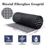 Wellco 4.9 ft. W x 32.8 ft. L x 0.2 in. H 80KN Biaxial Geogrid Black Plastic Paver Base for Landscaping, Sheds, Pathway