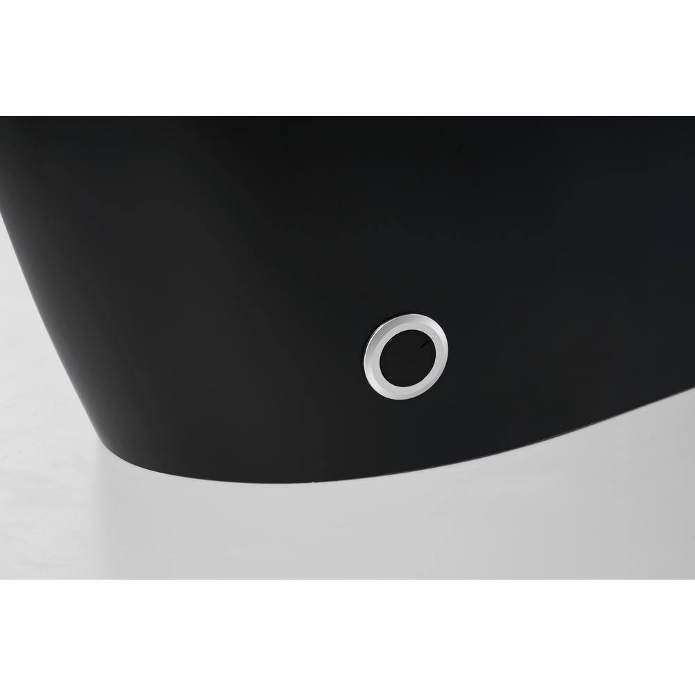 WELLFOR USBY 1.28 GPF Elongated Black Bidet Toilet with Heated Seat & Auto Features