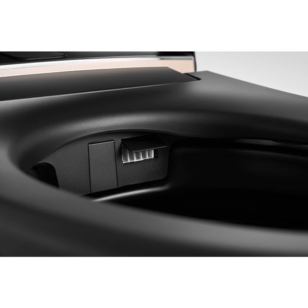 WELLFOR USBY 1.28 GPF Elongated Black Bidet Toilet with Heated Seat & Auto Features