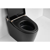 WELLFOR USBY 1.28 GPF Elongated Black Bidet Toilet with Heated Seat & Auto Features