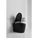 WELLFOR USBY 1.28 GPF Elongated Black Bidet Toilet with Heated Seat & Auto Features