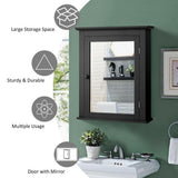 WELLFOR 22 in. W x 27 in. H Rectangular Black MDF Surface Mount Medicine Cabinet with Mirror