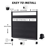 mondaria Outdoor 6 ft. H x 6 ft. W Black Composite Fence Panel (10-Pack) with 2-Columns Garden Fence Board