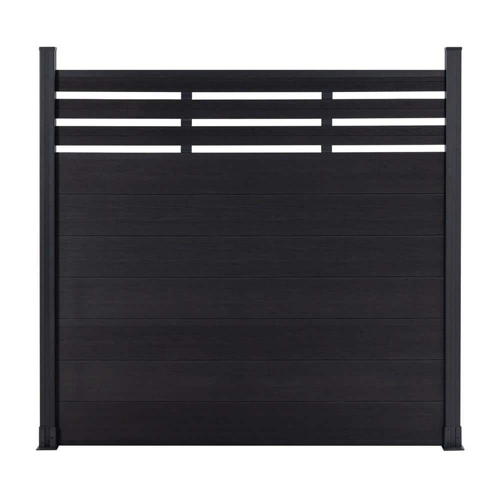 mondaria Outdoor 6 ft. H x 6 ft. W Black Composite Fence Panel (10-Pack) with 2-Columns Garden Fence Board
