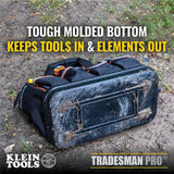 Klein Tools Tradesman Pro Lighted Tool Bag, 31 Pockets, 15.25 x 14 x 8 in (Model 55431)