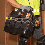 Klein Tools Tradesman Pro Lighted Tool Bag, 31 Pockets, 15.25 x 14 x 8 in (Model 55431)