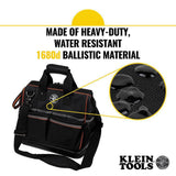 Klein Tools Tradesman Pro Lighted Tool Bag, 31 Pockets, 15.25 x 14 x 8 in (Model 55431)