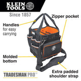 Klein Tools Tradesman Pro Tool Tote, 40 Pockets, 10-Inch (Model 5541610-14)