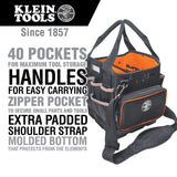 Klein Tools Tradesman Pro Tool Tote, 40 Pockets, 10-Inch (Model 5541610-14)