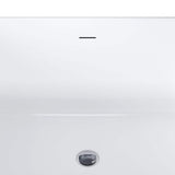 AKDY 53.9 in. Fiberglass Flatbottom Freestanding Bathtub, Solid Matte Black Inside and Outside