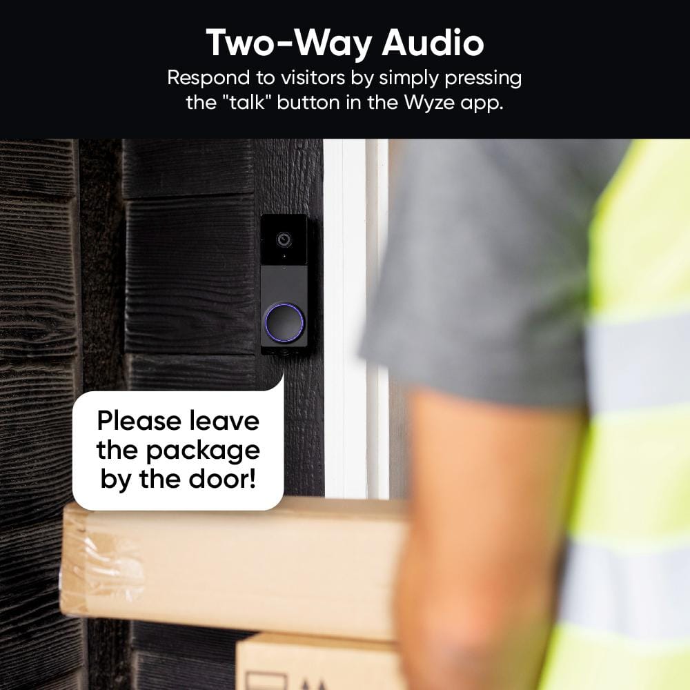 Wyze Wireless Duo Cam Video Doorbell (with Chime), Battery Powered, 2K Full HD Video, 2 Cameras, 2-Way Audio, Night Vision