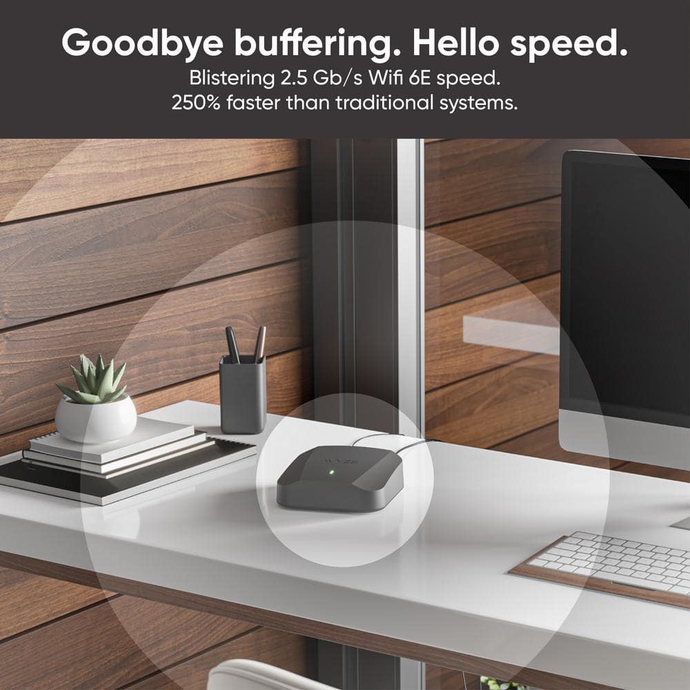 Wyze AXE5400 Tri-Band Wi-Fi 6E Mesh Router Pro, Covers up to 4000 sq. ft. w/ Wired Backhaul, 2 x 1 Gbps Ports - (2-Pack)