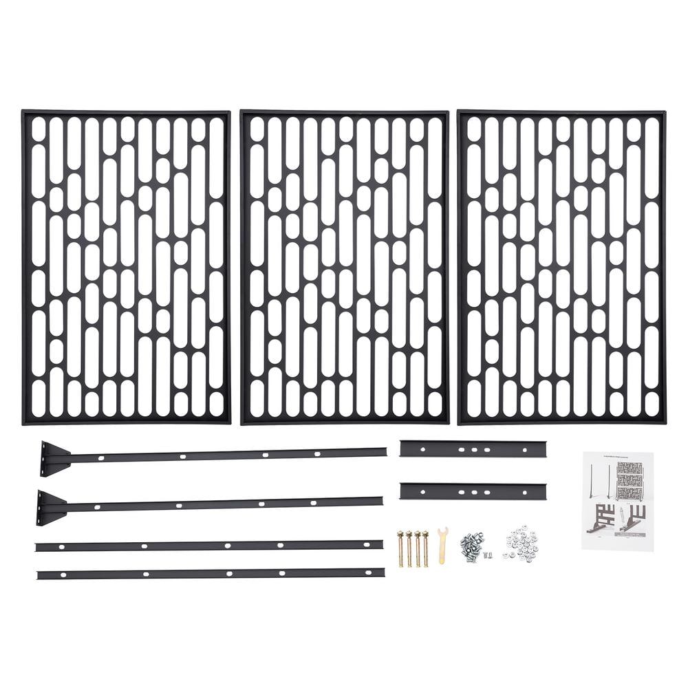 YIYIBYUS Black 6.2 ft. x 2.9 ft. Outdoor Privacy Fence Screen Indoor Outdoor Patio Garden Decorative Panels