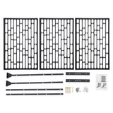 YIYIBYUS Black 6.2 ft. x 2.9 ft. Outdoor Privacy Fence Screen Indoor Outdoor Patio Garden Decorative Panels