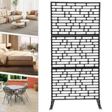 YIYIBYUS Black 6.2 ft. x 2.9 ft. Outdoor Privacy Fence Screen Indoor Outdoor Patio Garden Decorative Panels