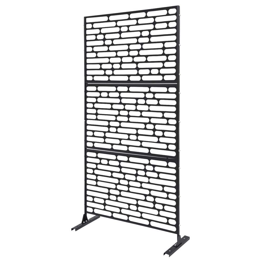 YIYIBYUS Black 6.2 ft. x 2.9 ft. Outdoor Privacy Fence Screen Indoor Outdoor Patio Garden Decorative Panels