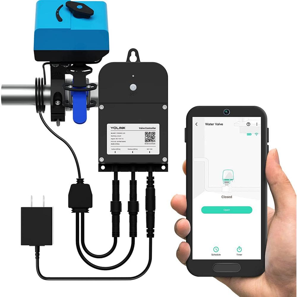 YoLink Smart Water Valve Controller, with Bulldog Water Valve Manipulator, Easy No-Plumber DIY Installation