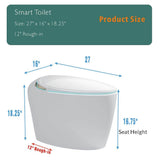 YSQCAR Elongated Smart Bidet Toilet, Black - Heated Seat & Warm Air Dryer