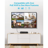 ZOSI ZM4295E 5MP Wired PoE Add-On IP Security Camera, 80 ft. Night Vision, Only Work with Same Brand NVR Model